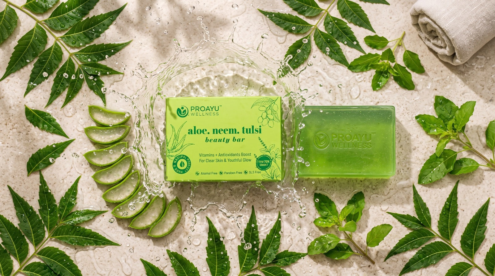 Aloe Vera Neem Tulsi Herbal Soap | Natural Ayurvedic Bath Soap for Healthy Skin(pack of 10)